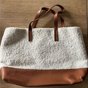 J. Jill Cream and Brown Tote Bag